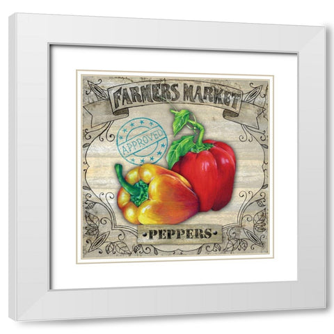 Farmers Market III White Modern Wood Framed Art Print with Double Matting by K, Onna