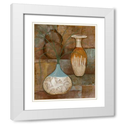 Persian Pot I White Modern Wood Framed Art Print with Double Matting by Kime, John