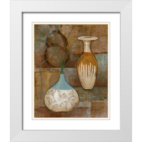 Persian Pot I White Modern Wood Framed Art Print with Double Matting by Kime, John