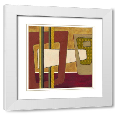 Retro Spectrum I White Modern Wood Framed Art Print with Double Matting by Kime, John