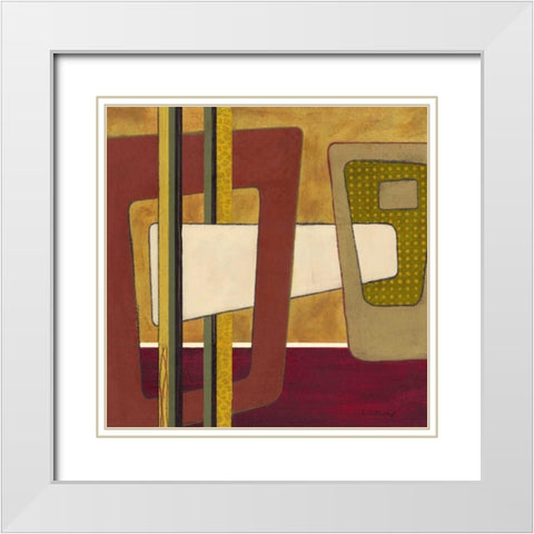 Retro Spectrum I White Modern Wood Framed Art Print with Double Matting by Kime, John