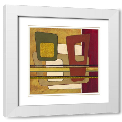 Retro Spectrum II White Modern Wood Framed Art Print with Double Matting by Kime, John