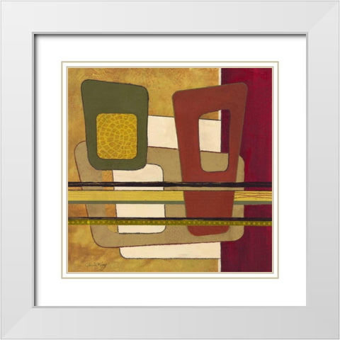 Retro Spectrum II White Modern Wood Framed Art Print with Double Matting by Kime, John