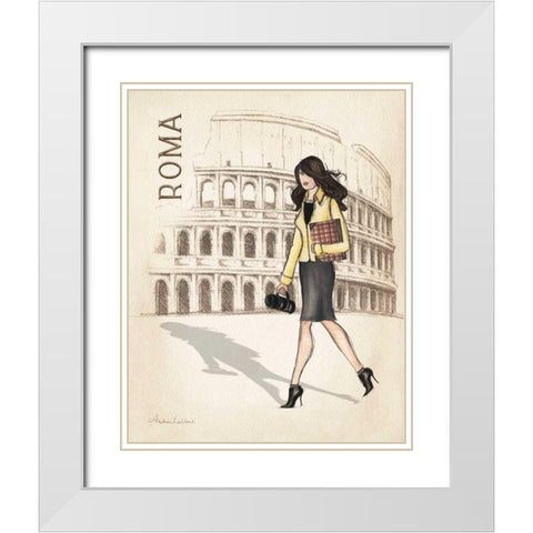 Roma White Modern Wood Framed Art Print with Double Matting by Laliberte, Andrea