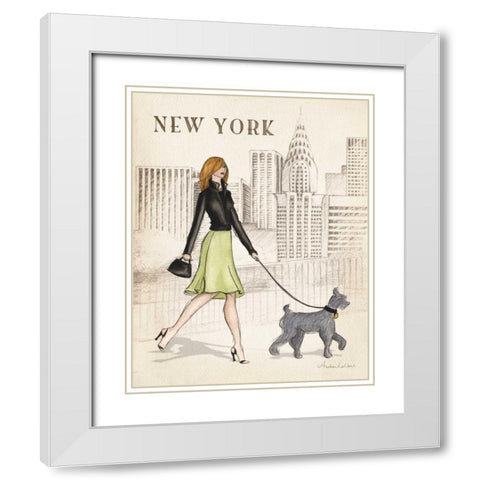 New York White Modern Wood Framed Art Print with Double Matting by Laliberte, Andrea