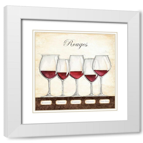 Les Vins Rouges White Modern Wood Framed Art Print with Double Matting by Laliberte, Andrea