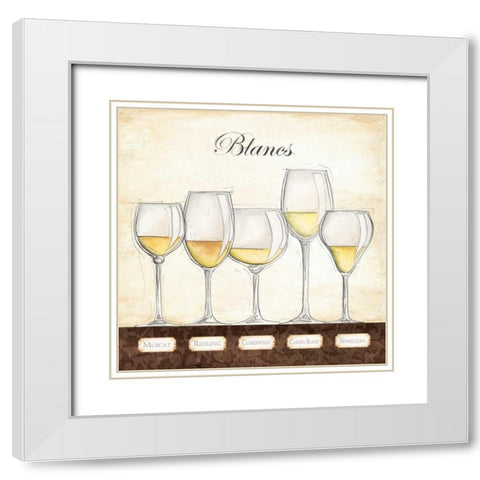 Les Vins Blancs White Modern Wood Framed Art Print with Double Matting by Laliberte, Andrea