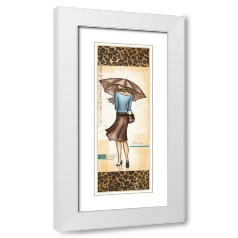 Milan Fashion White Modern Wood Framed Art Print with Double Matting by Laliberte, Andrea
