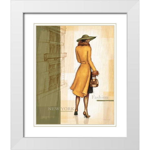 Golden Rain New York White Modern Wood Framed Art Print with Double Matting by Laliberte, Andrea