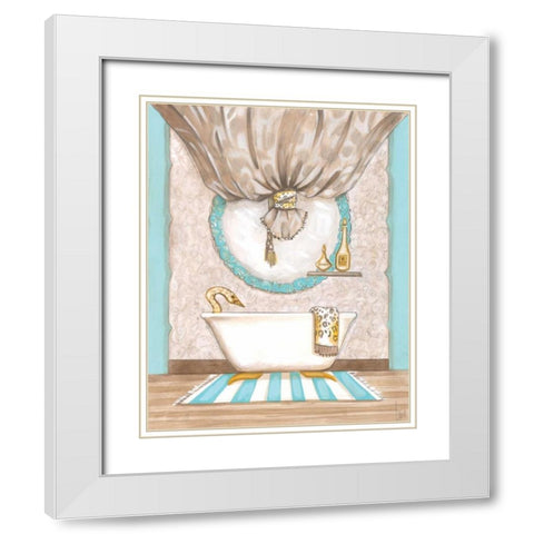 Bathroom Elegance I White Modern Wood Framed Art Print with Double Matting by Laurencon