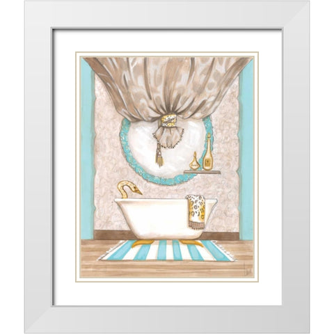 Bathroom Elegance I White Modern Wood Framed Art Print with Double Matting by Laurencon
