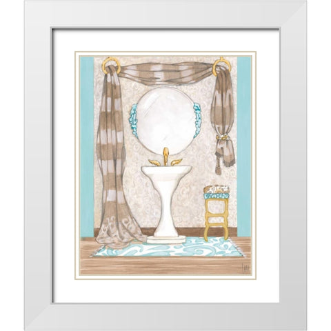 Bathroom Elegance II White Modern Wood Framed Art Print with Double Matting by Laurencon