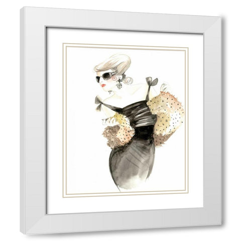 Runway Fashion III White Modern Wood Framed Art Print with Double Matting by Laurencon