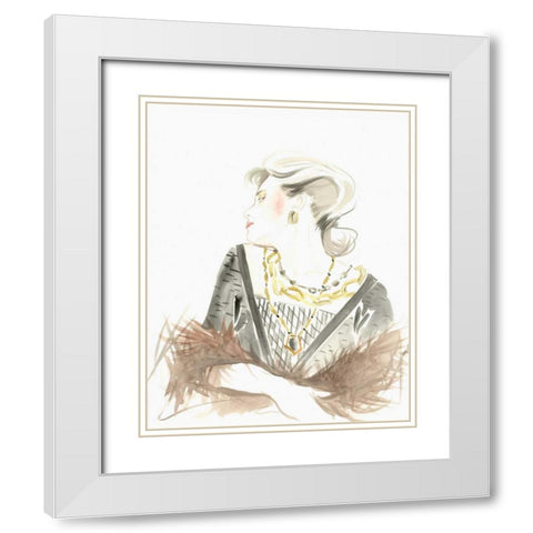 Runway Fashion IV White Modern Wood Framed Art Print with Double Matting by Laurencon