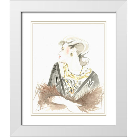Runway Fashion IV White Modern Wood Framed Art Print with Double Matting by Laurencon
