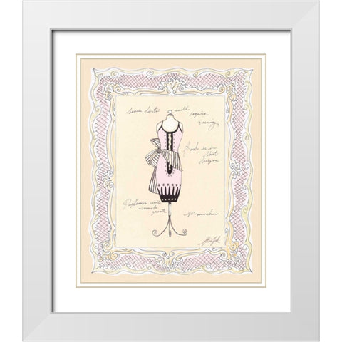 Dress Form IV White Modern Wood Framed Art Print with Double Matting by Leal, Steve