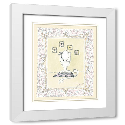 Toilette II White Modern Wood Framed Art Print with Double Matting by Leal, Steve