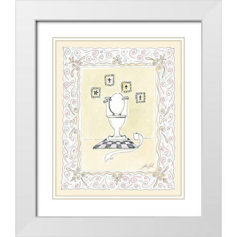 Toilette II White Modern Wood Framed Art Print with Double Matting by Leal, Steve