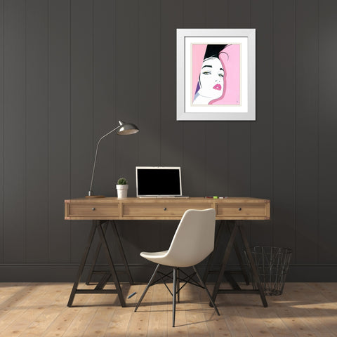 Diane White Modern Wood Framed Art Print with Double Matting by Leal, Steve