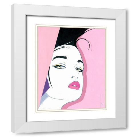Diane White Modern Wood Framed Art Print with Double Matting by Leal, Steve