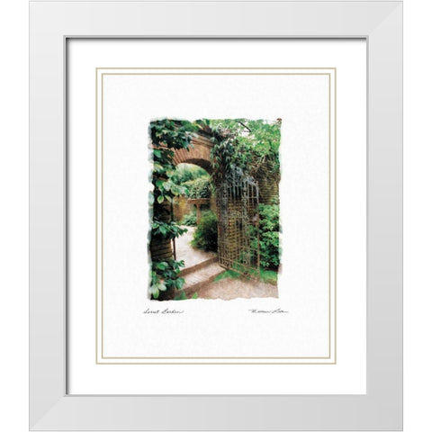 Secret Garden White Modern Wood Framed Art Print with Double Matting by Love, Maureen