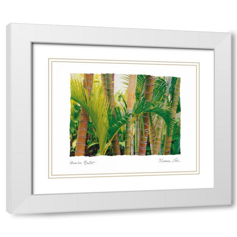 Bamboo Ballet White Modern Wood Framed Art Print with Double Matting by Love, Maureen