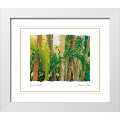 Bamboo Ballet White Modern Wood Framed Art Print with Double Matting by Love, Maureen