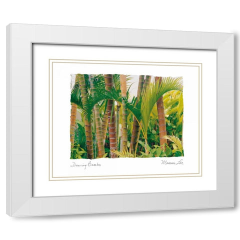 Dancing Bamboo White Modern Wood Framed Art Print with Double Matting by Love, Maureen
