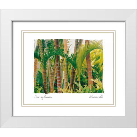 Dancing Bamboo White Modern Wood Framed Art Print with Double Matting by Love, Maureen