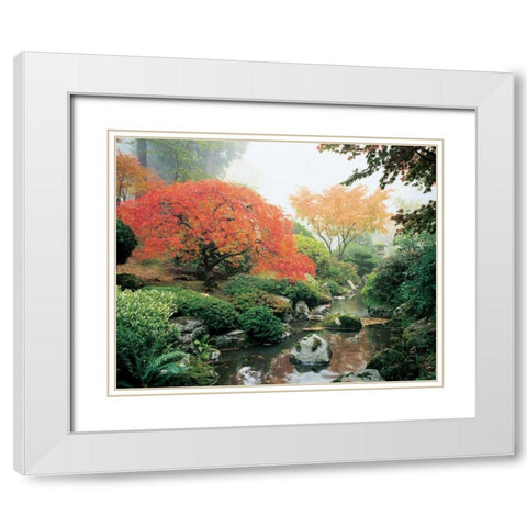 Japanese Garden I White Modern Wood Framed Art Print with Double Matting by Love, Maureen