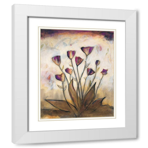 Poppy Garden II White Modern Wood Framed Art Print with Double Matting by Marque, Lucia