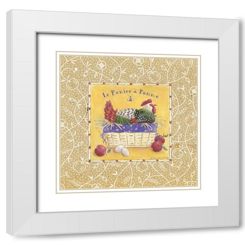 Le Panier a Pomme White Modern Wood Framed Art Print with Double Matting by McCollum, Sudi