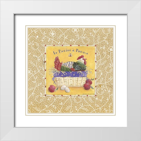 Le Panier a Pomme White Modern Wood Framed Art Print with Double Matting by McCollum, Sudi