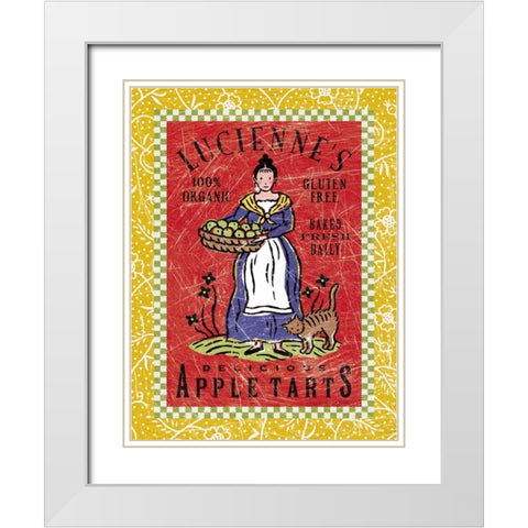 Luciennes Apple Tarts White Modern Wood Framed Art Print with Double Matting by McCollum, Sudi