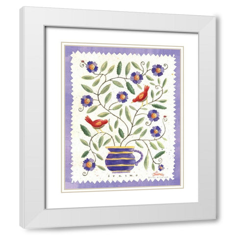 Four Seasons II White Modern Wood Framed Art Print with Double Matting by McCollum, Sudi