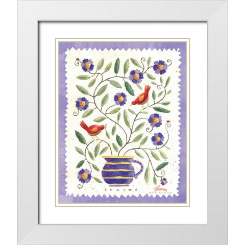 Four Seasons II White Modern Wood Framed Art Print with Double Matting by McCollum, Sudi