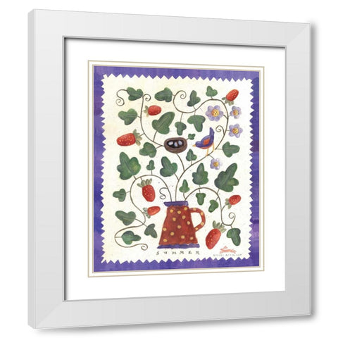 Four Seasons III White Modern Wood Framed Art Print with Double Matting by McCollum, Sudi