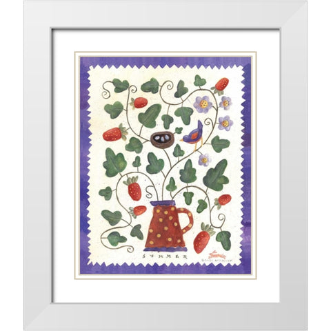 Four Seasons III White Modern Wood Framed Art Print with Double Matting by McCollum, Sudi