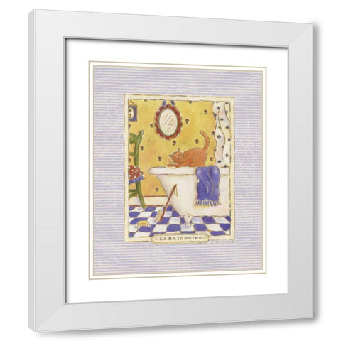 Kitty Baignoire White Modern Wood Framed Art Print with Double Matting by McCollum, Sudi