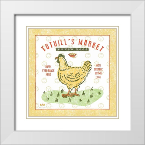 Tuthill Chicken White Modern Wood Framed Art Print with Double Matting by McCollum, Sudi