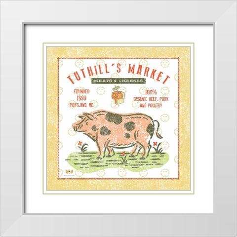 Tuthill Pig White Modern Wood Framed Art Print with Double Matting by McCollum, Sudi