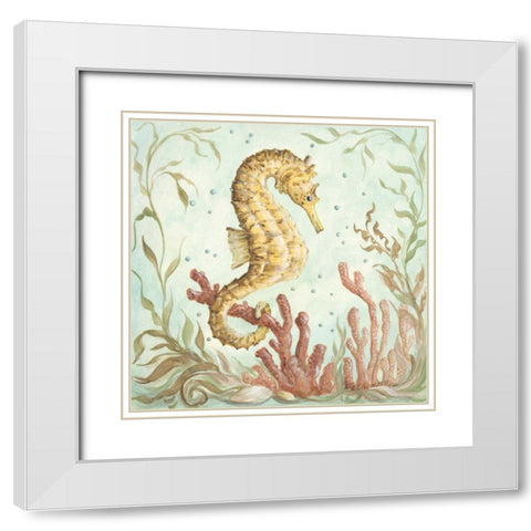 Seahorse I White Modern Wood Framed Art Print with Double Matting by McRostie, Kate