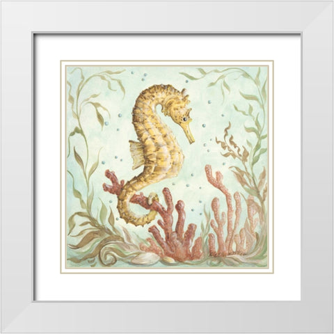 Seahorse I White Modern Wood Framed Art Print with Double Matting by McRostie, Kate