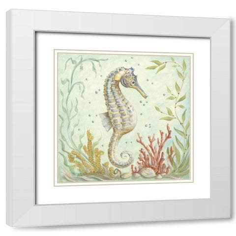 Seahorse II White Modern Wood Framed Art Print with Double Matting by McRostie, Kate
