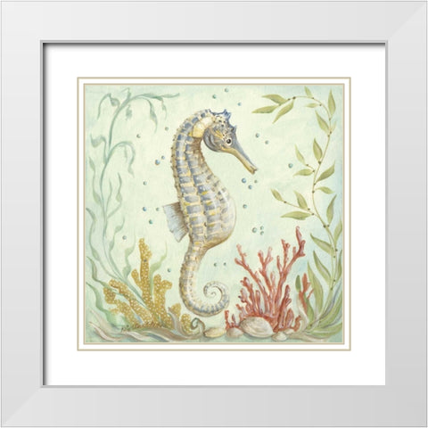 Seahorse II White Modern Wood Framed Art Print with Double Matting by McRostie, Kate