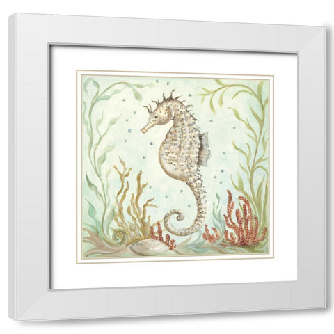Seahorse III White Modern Wood Framed Art Print with Double Matting by McRostie, Kate