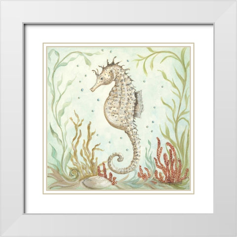 Seahorse III White Modern Wood Framed Art Print with Double Matting by McRostie, Kate