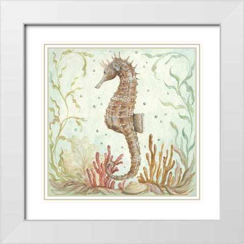 Seahorse IV White Modern Wood Framed Art Print with Double Matting by McRostie, Kate
