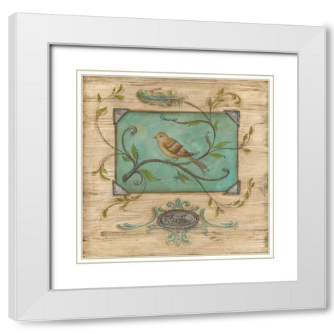 Bird Watcher I White Modern Wood Framed Art Print with Double Matting by McRostie, Kate