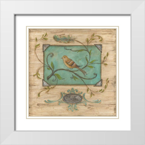 Bird Watcher I White Modern Wood Framed Art Print with Double Matting by McRostie, Kate